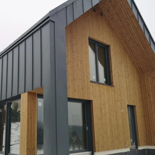 Deska elewacyjna Thermo sosna 26x140 mm C8 romb duo